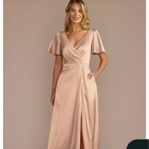 David’s bridal Short Sleeve Stretch Charmeuse Dress size 20